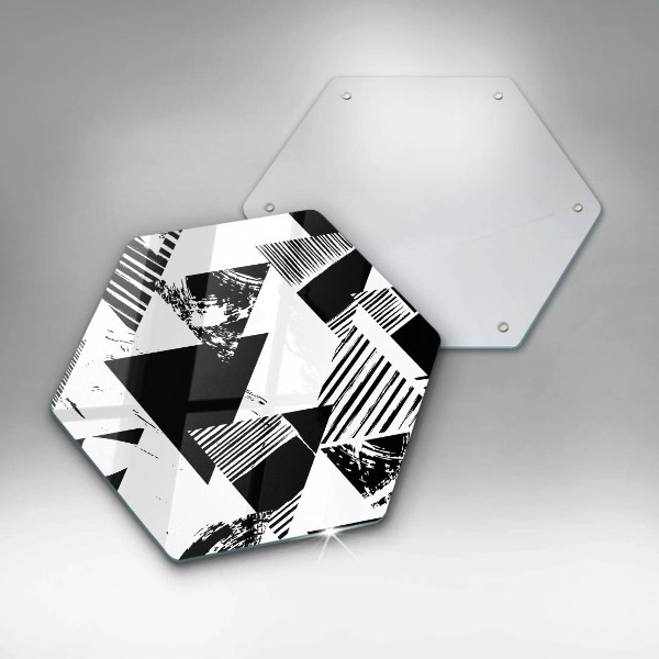Chopping board glass Geometric triangles