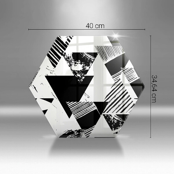 Chopping board glass Geometric triangles