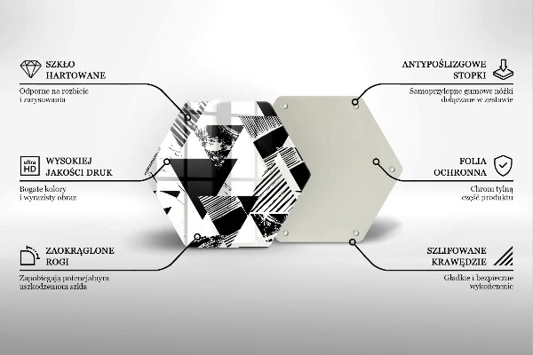 Chopping board glass Geometric triangles