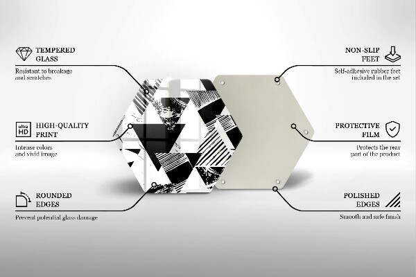 Chopping board glass Geometric triangles