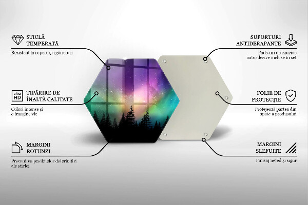 Chopping board glass Aurora polar and forest
