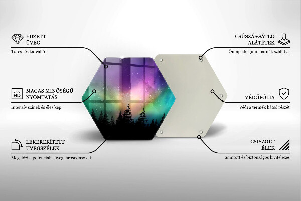 Chopping board glass Aurora polar and forest