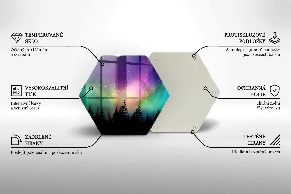 Chopping board glass Aurora polar and forest