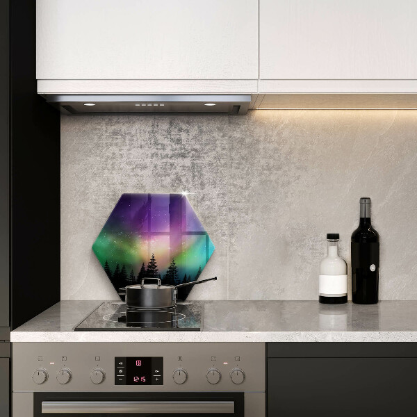 Chopping board glass Aurora polar and forest