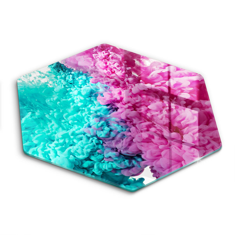 Chopping board glass Turkos-pink smoke