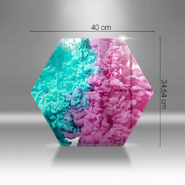 Chopping board glass Turkos-pink smoke