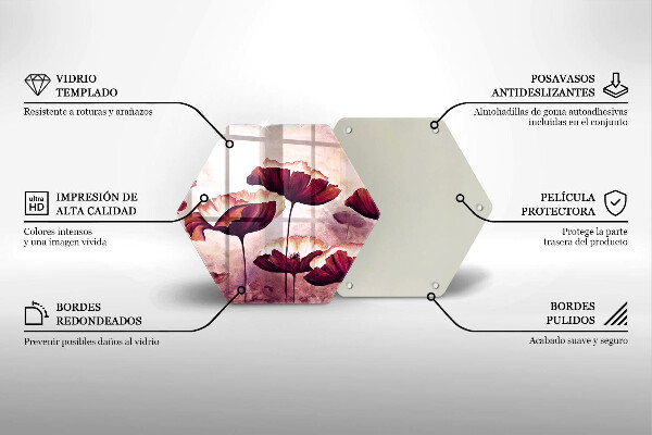 Chopping board glass Painting flowers