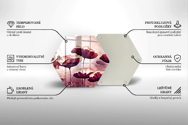 Chopping board glass Painting flowers