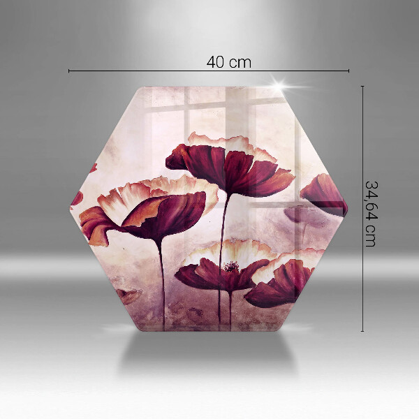 Chopping board glass Painting flowers