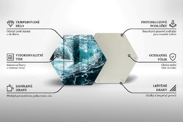 Chopping board glass Foamed water waves