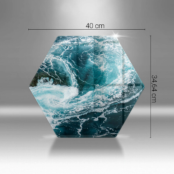 Chopping board glass Foamed water waves