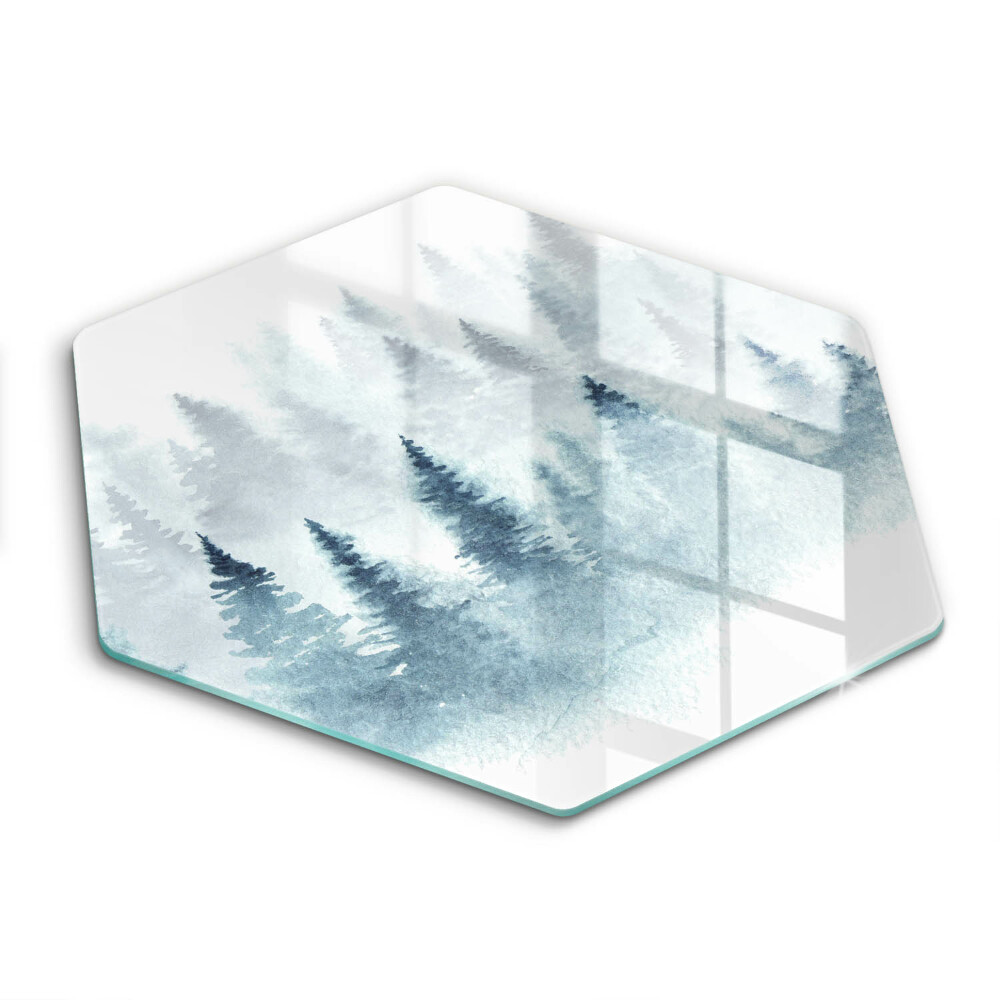 Chopping board glass Painted winter forest