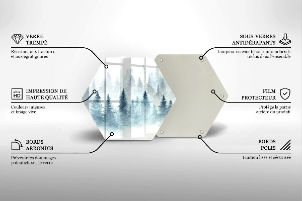 Chopping board glass Painted winter forest
