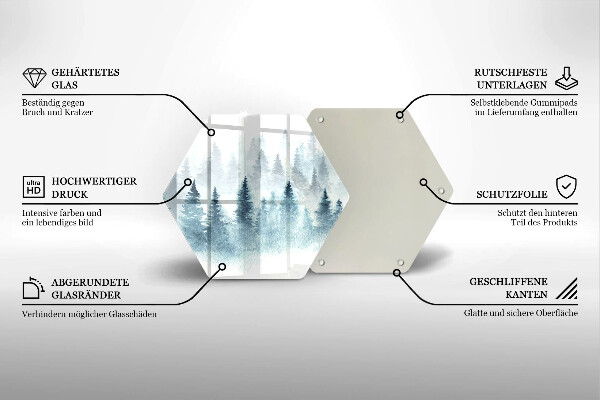 Chopping board glass Painted winter forest