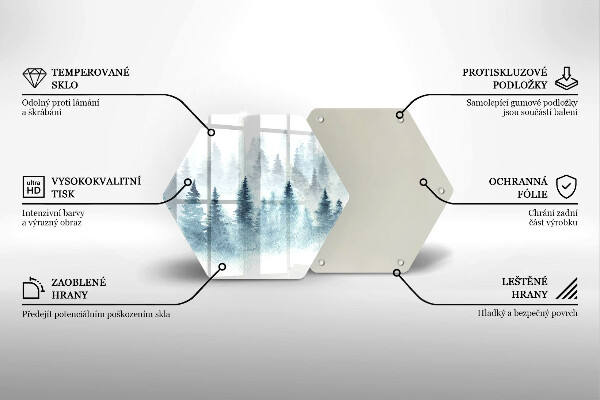 Chopping board glass Painted winter forest