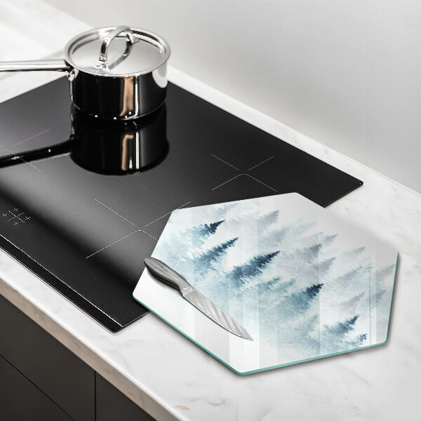 Chopping board glass Painted winter forest