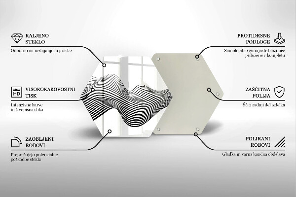 Chopping board glass Linear abstraction
