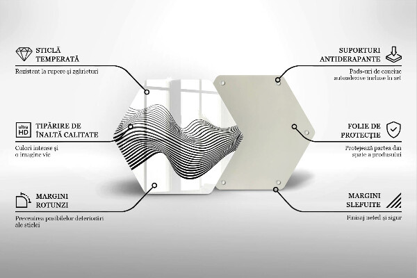 Chopping board glass Linear abstraction