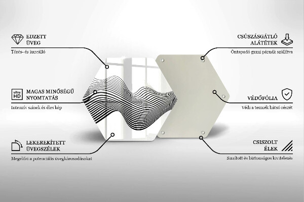 Chopping board glass Linear abstraction
