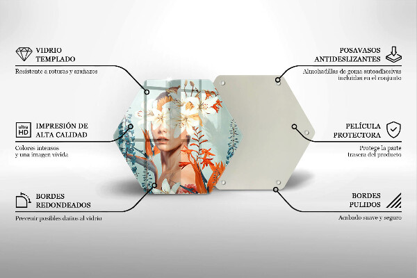 Chopping board glass A woman in flowers