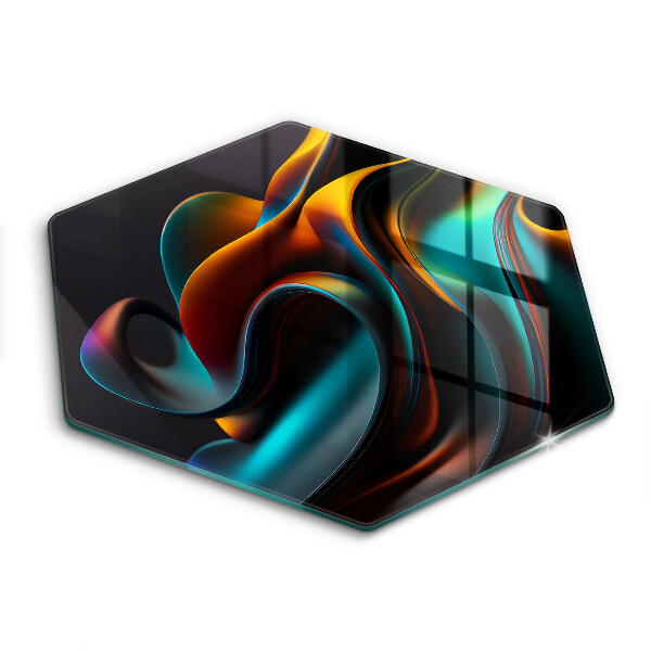 Chopping board glass Colorful abstraction