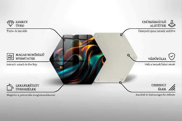 Chopping board glass Colorful abstraction