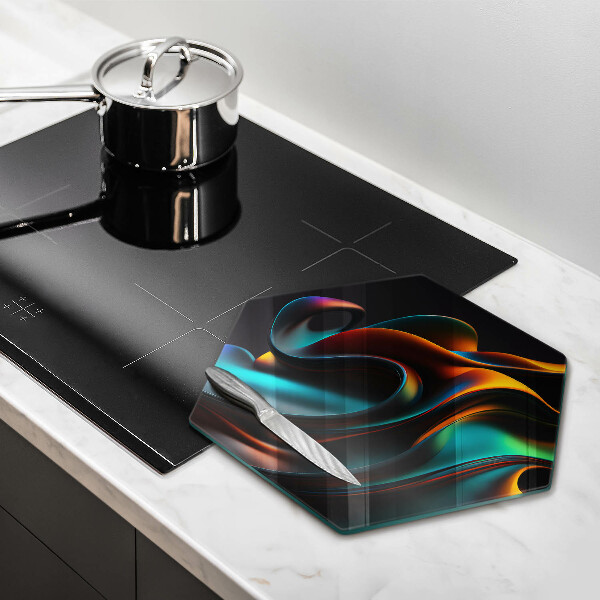 Chopping board glass Colorful abstraction