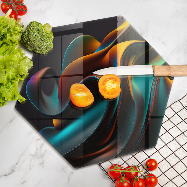 Chopping board glass Colorful abstraction