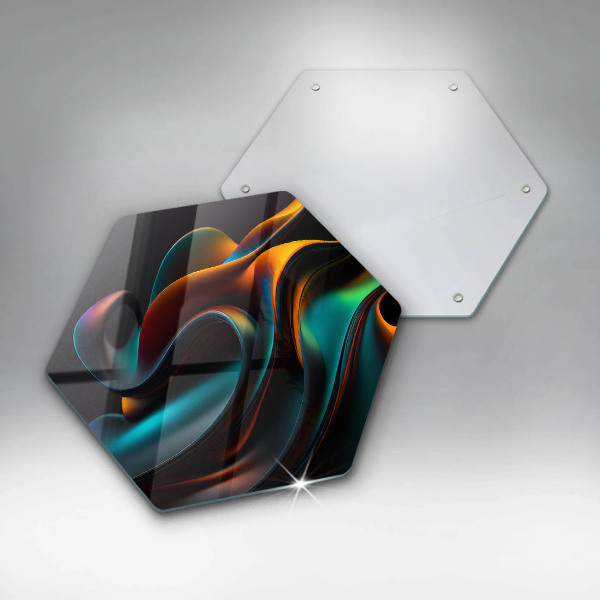 Chopping board glass Colorful abstraction