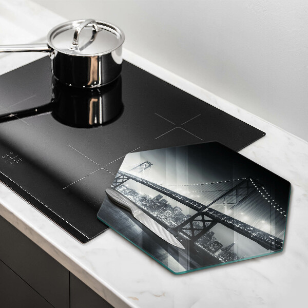 Glass chopping board Benjamin Franklin bridge