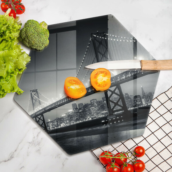 Glass chopping board Benjamin Franklin bridge