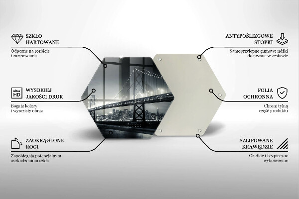 Glass chopping board Benjamin Franklin bridge