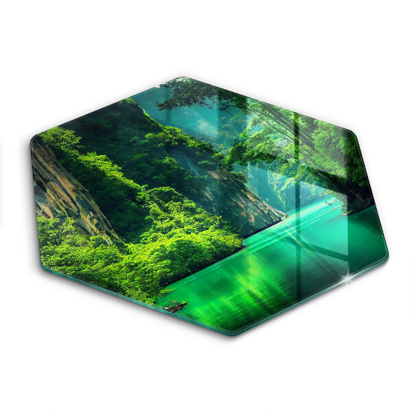 Chopping board glass Laguna landscape