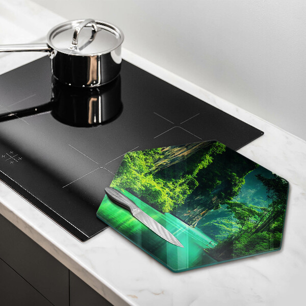 Chopping board glass Laguna landscape