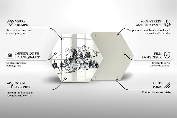 Cutting board Drawing a house in the mountains