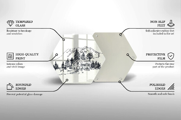 Cutting board Drawing a house in the mountains
