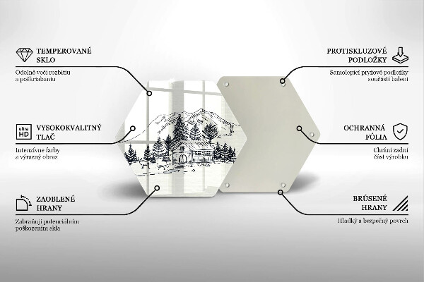 Cutting board Drawing a house in the mountains