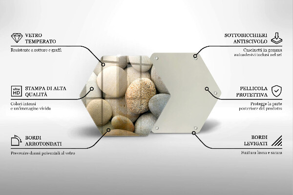 Cutting board Oval stone pattern