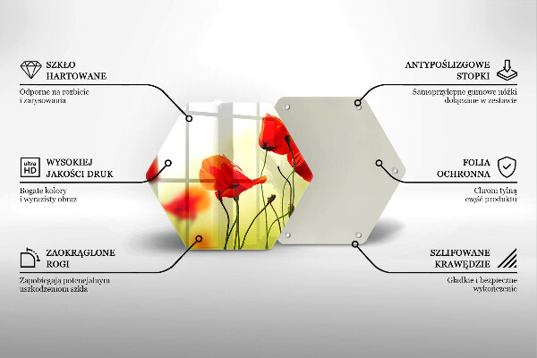 Chopping board Red flowers