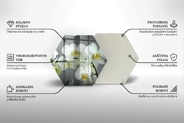 Chopping board White orchid flowers