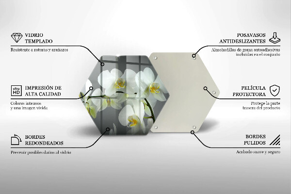 Chopping board White orchid flowers