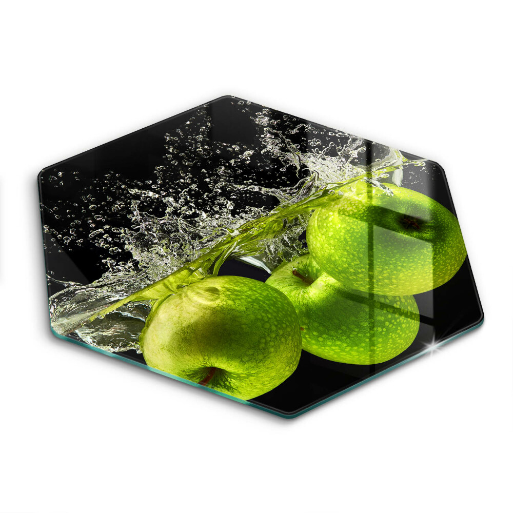 Kitchen worktop protector Green apples and water