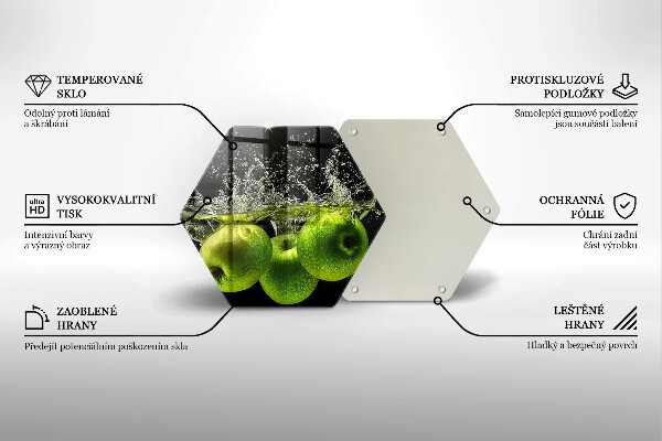 Kitchen worktop protector Green apples and water