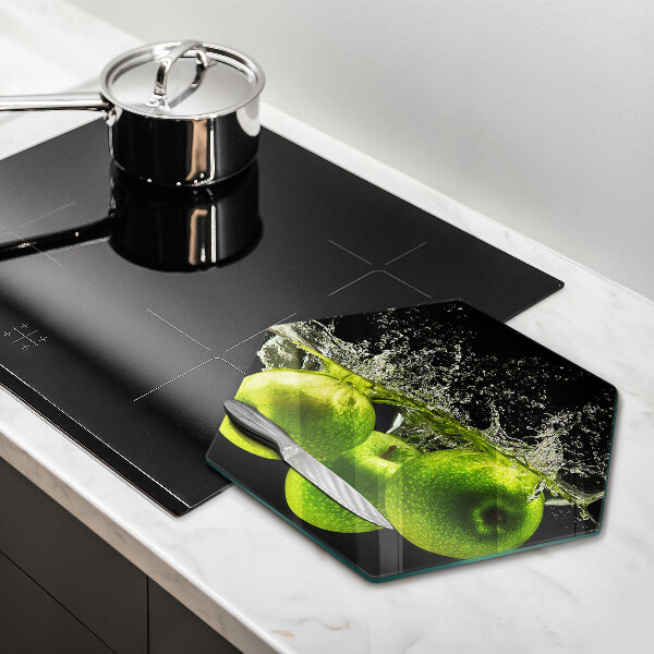 Kitchen worktop protector Green apples and water