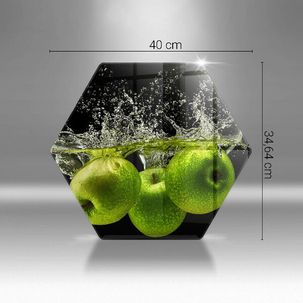 Kitchen worktop protector Green apples and water