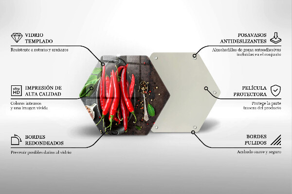 Kitchen worktop protector Red chili peppers