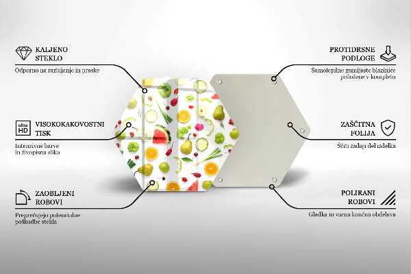 Kitchen worktop protector Fruit and vegetables pattern