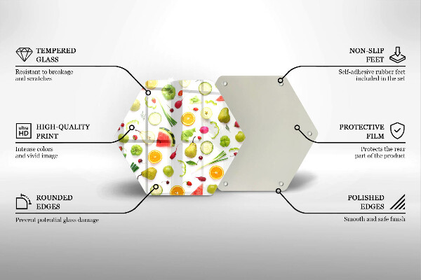 Kitchen worktop protector Fruit and vegetables pattern