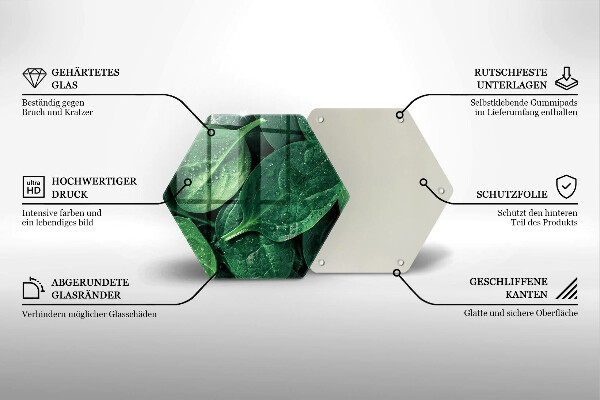 Kitchen worktop protector Basil leaves