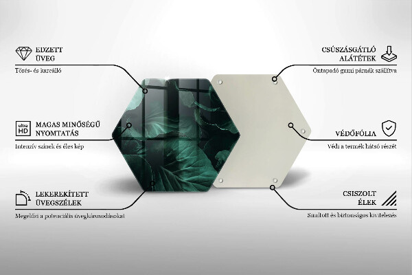 Kitchen worktop protector Wild dark leaves